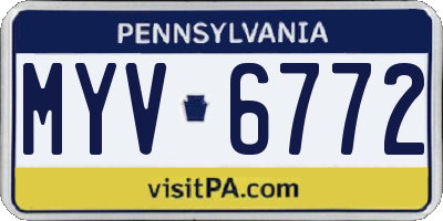 PA license plate MYV6772