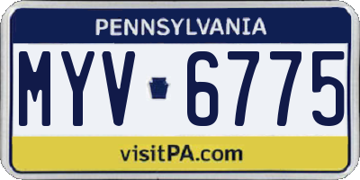 PA license plate MYV6775