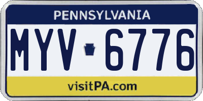 PA license plate MYV6776