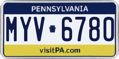 PA license plate MYV6780