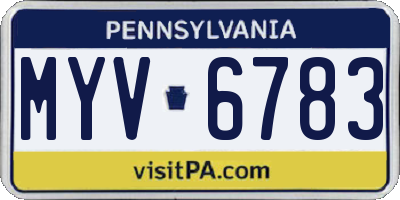 PA license plate MYV6783