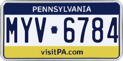 PA license plate MYV6784