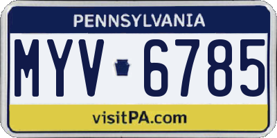 PA license plate MYV6785