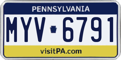 PA license plate MYV6791