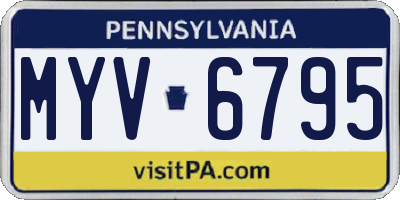 PA license plate MYV6795