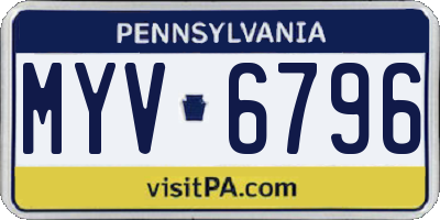 PA license plate MYV6796