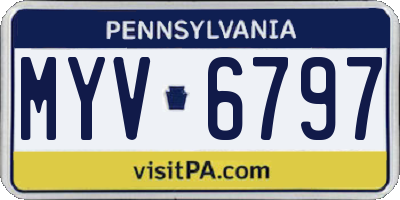 PA license plate MYV6797