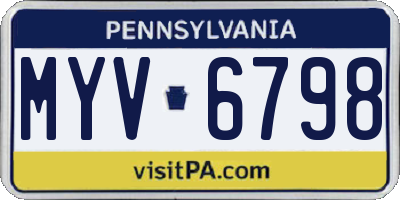 PA license plate MYV6798