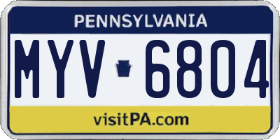 PA license plate MYV6804