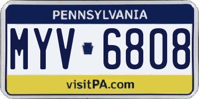 PA license plate MYV6808