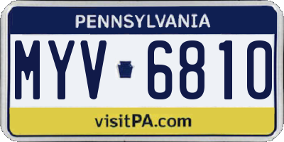 PA license plate MYV6810