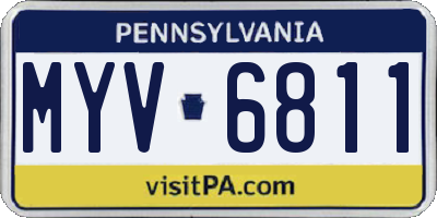 PA license plate MYV6811