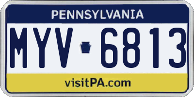 PA license plate MYV6813