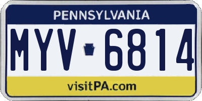 PA license plate MYV6814