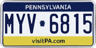 PA license plate MYV6815