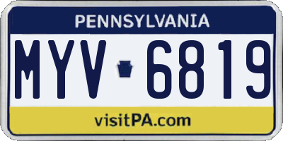 PA license plate MYV6819
