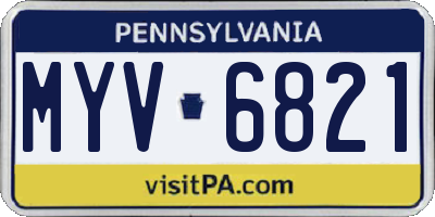 PA license plate MYV6821