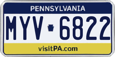 PA license plate MYV6822