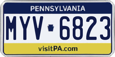 PA license plate MYV6823