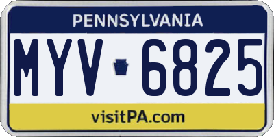PA license plate MYV6825