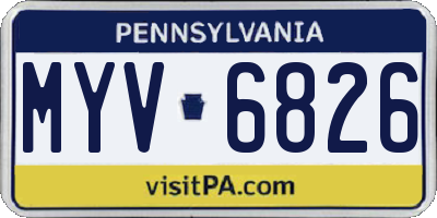 PA license plate MYV6826