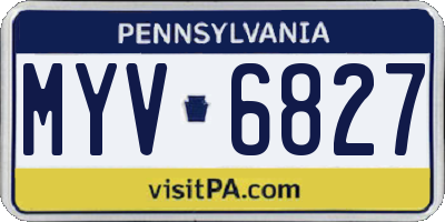 PA license plate MYV6827