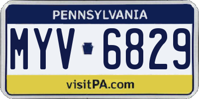 PA license plate MYV6829
