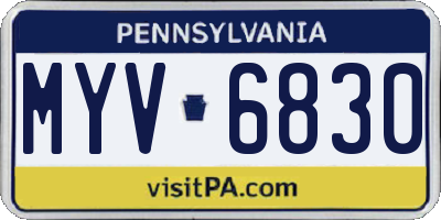 PA license plate MYV6830