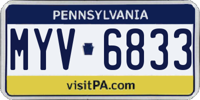 PA license plate MYV6833