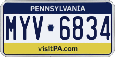 PA license plate MYV6834
