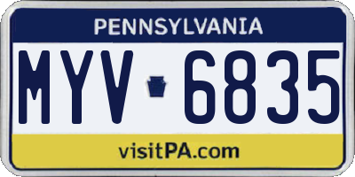 PA license plate MYV6835