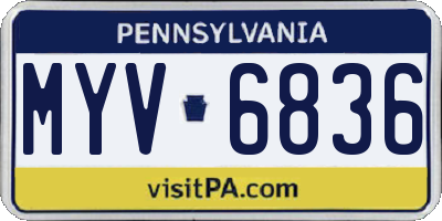 PA license plate MYV6836