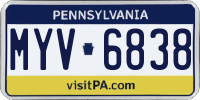 PA license plate MYV6838
