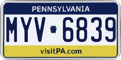 PA license plate MYV6839