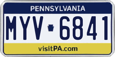 PA license plate MYV6841