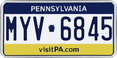 PA license plate MYV6845