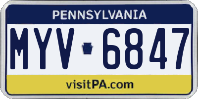 PA license plate MYV6847