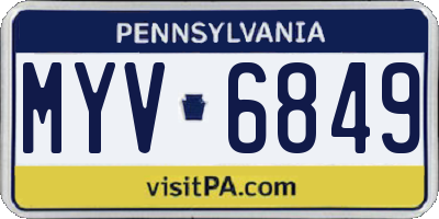 PA license plate MYV6849