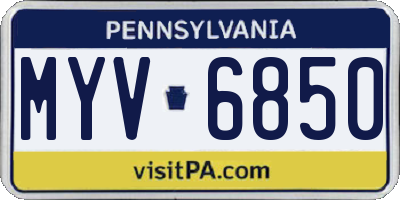 PA license plate MYV6850