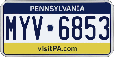 PA license plate MYV6853