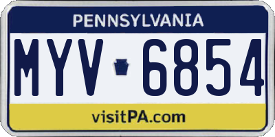 PA license plate MYV6854