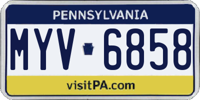 PA license plate MYV6858