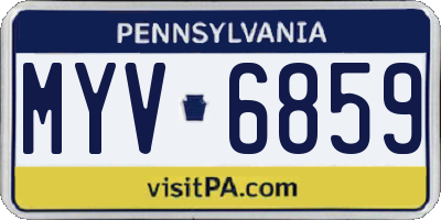 PA license plate MYV6859
