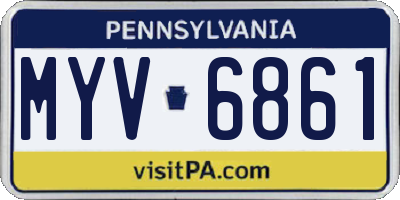 PA license plate MYV6861