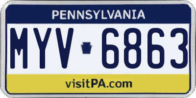 PA license plate MYV6863