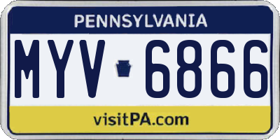 PA license plate MYV6866