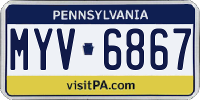 PA license plate MYV6867