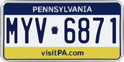 PA license plate MYV6871