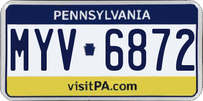 PA license plate MYV6872