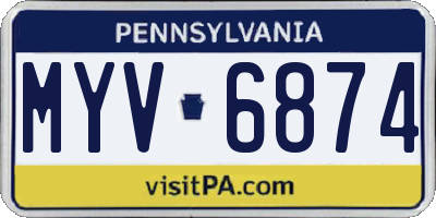 PA license plate MYV6874